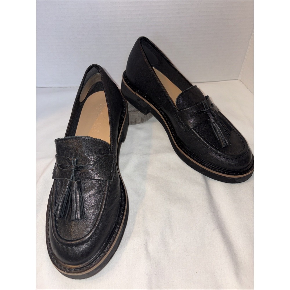 Splendid Women's Caio Tassel Black, Leather Loafers Flats Sz 8M